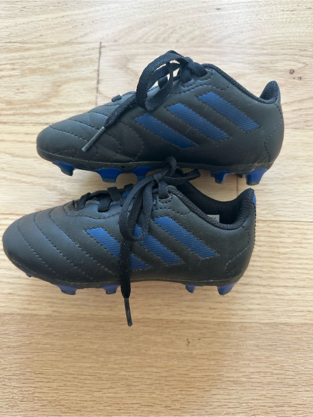 adidas Kids Black and Blue Soccer Cleats